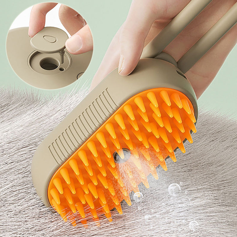 🐾 3-in-1 Electric Steam Brush - Purr-fect Grooming & Massage for Your Pet! 🐱✨ - Shop Wave