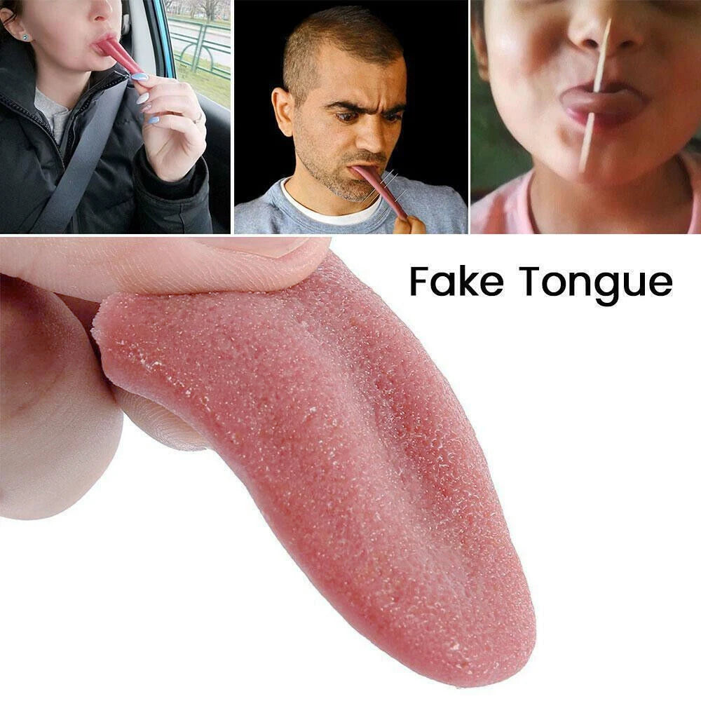 1 Pcs Simulated False Tongue Funny Fake Tongue Tongue Prank Piercing Interesting Silicone Prop Halloween Toy Horror Tricks Jokes - Shop Wave