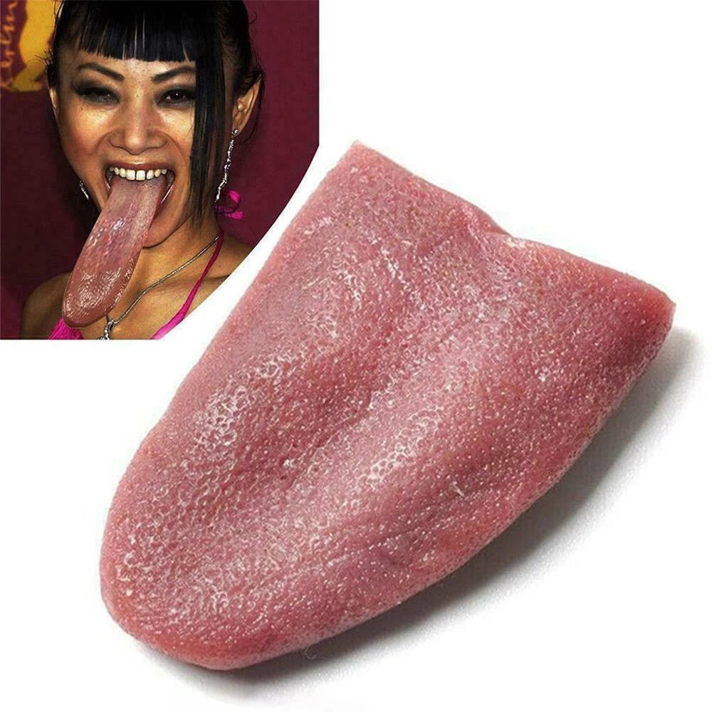 1 Pcs Simulated False Tongue Funny Fake Tongue Tongue Prank Piercing Interesting Silicone Prop Halloween Toy Horror Tricks Jokes - Shop Wave