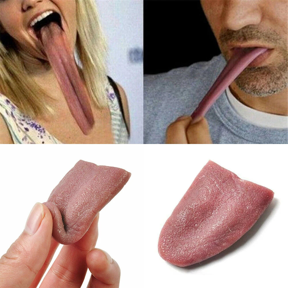 1 Pcs Simulated False Tongue Funny Fake Tongue Tongue Prank Piercing Interesting Silicone Prop Halloween Toy Horror Tricks Jokes - Shop Wave