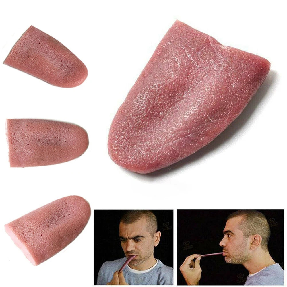 1 Pcs Simulated False Tongue Funny Fake Tongue Tongue Prank Piercing Interesting Silicone Prop Halloween Toy Horror Tricks Jokes - Shop Wave